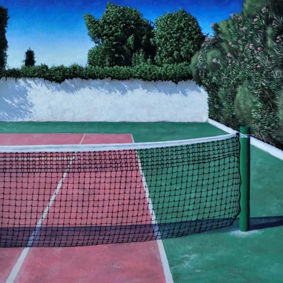 Campetto da tennis, Olio su cartone, cm 22x22